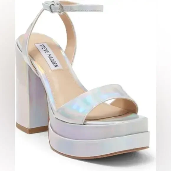 NWOT Steve Madden warped platform sandal size 9.5 - Picture 1 of 6